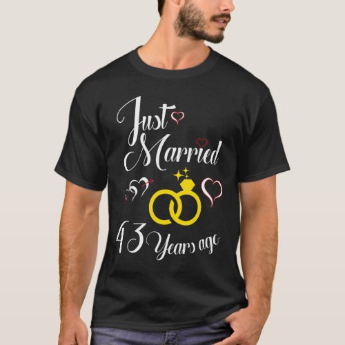 43 Year Mens And Womens Wedding Anniversary  T_Shirt