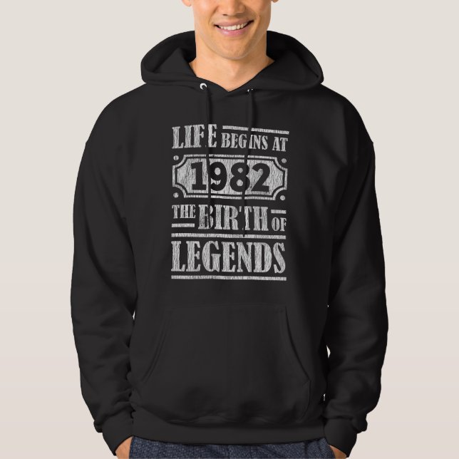 43 Year Old 1982 Birth Of Legend 43rd Birthday Hoodie (Front)