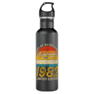 43 Year Old 1982 Retro Awesome 43rd Birthday Gift Stainless Steel Water Bottle