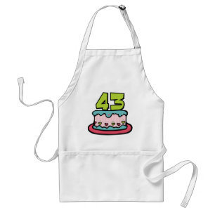 43 Year Old Birthday Cake Adult Apron
