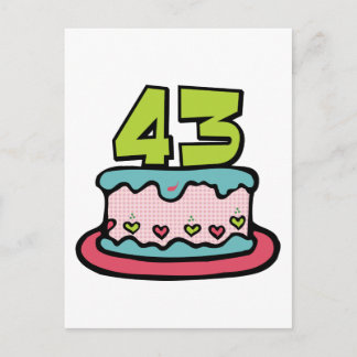 43 Year Old Birthday Cake Postcard