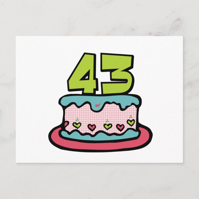 43 Year Old Birthday Cake Postcard (Front)