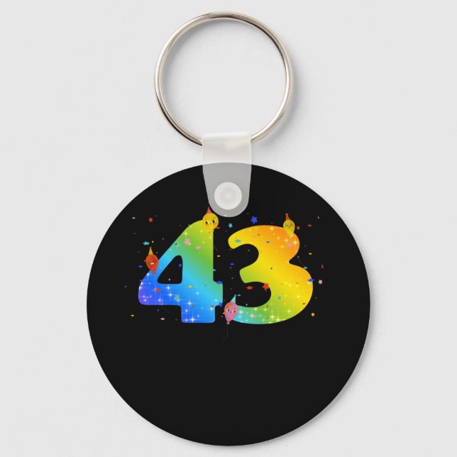 43 Year Old Girls 43th Birthday Keychain (Front)