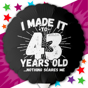 43 Year Old Sarcastic Meme Funny 43rd Birthday Balloon