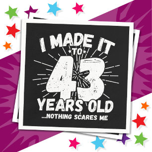 43 Year Old Sarcastic Meme Funny 43rd Birthday Napkins