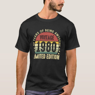 43 Year Old  Vintage 1980  43rd Birthday T-Shirt