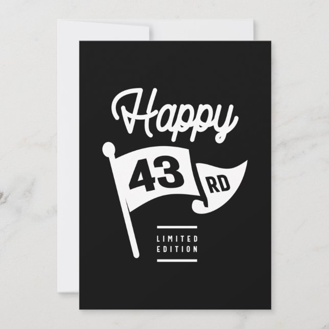 43 Years Old - 43rd Birthday Funny Gift Thank You Card (Front)