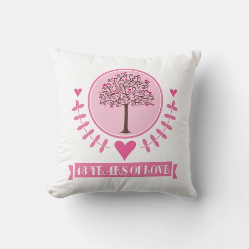 43rd Anniversary Gift Idea For Couple Throw Pillow