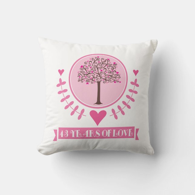 43rd Anniversary Gift Idea For Couple Throw Pillow (Front)