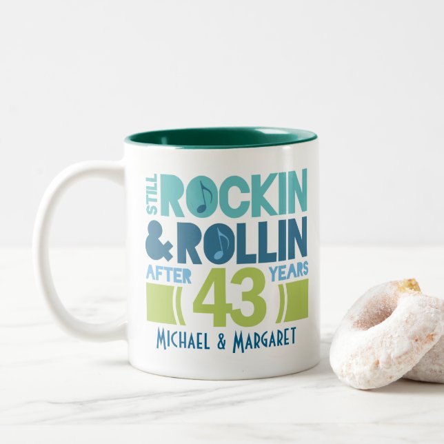 43rd Anniversary Personalized Mug Gift (With Donut)
