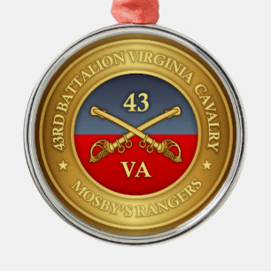 43rd Battalion, Virginia Cavalry (Mosby's Rangers) Metal Ornament