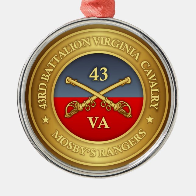43rd Battalion, Virginia Cavalry (Mosby's Rangers) Metal Ornament (Front)
