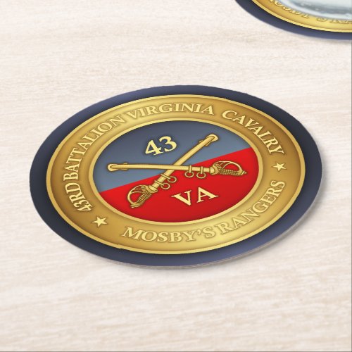 43rd Battalion Virginia Cavalry Mosbys Rangers Round Paper Coaster