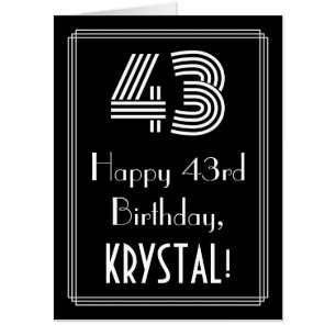 43rd Birthday — Art Deco Inspired Look “43” + Name Card