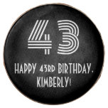 [ Thumbnail: 43rd Birthday - Art Deco Inspired Look "43", Name ]