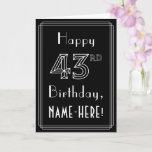 [ Thumbnail: 43rd Birthday: Art Deco Style # 43 & Custom Name Card ]