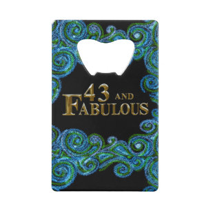 43rd Birthday Credit Card Bottle Opener