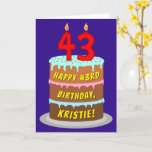 [ Thumbnail: 43rd Birthday: Fun Cake and Candles + Custom Name Card ]