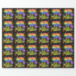 [ Thumbnail: 43rd Birthday: Fun Fireworks, Rainbow Look # “43” Wrapping Paper ]