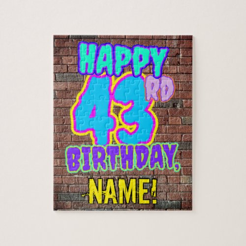 43rd Birthday  Fun Urban Graffiti Inspired Look Jigsaw Puzzle