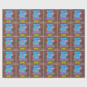 43rd Birthday: Fun, Urban Graffiti Inspired Look Wrapping Paper