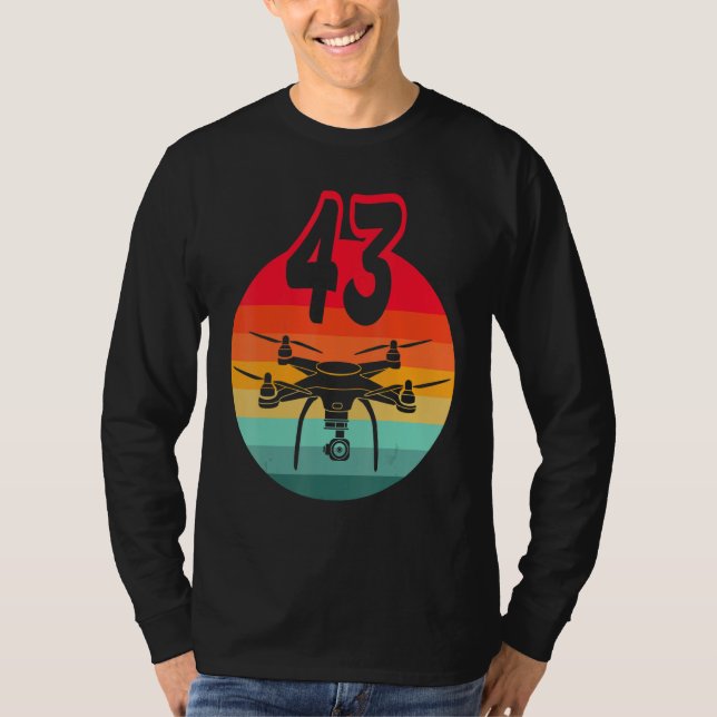43rd Birthday I Retro Remote Control Drones With C T-Shirt (Front)