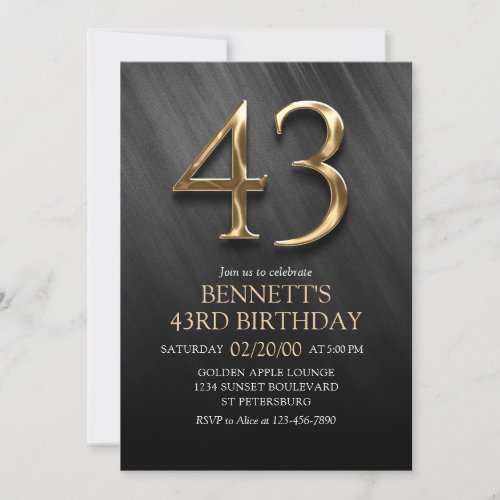 43rd Birthday Invitation