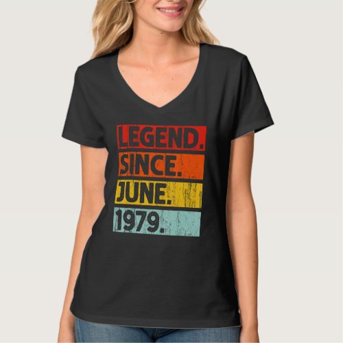 43rd Birthday  Legend Since June 1979 43 Years Old T_Shirt