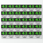[ Thumbnail: 43rd Birthday - Nerdy / Geeky Style "43" and Name Wrapping Paper ]