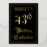 [ Thumbnail: 43rd Birthday Party — Fancy Script & Custom Name Invitation ]