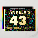 [ Thumbnail: 43rd Birthday Party — Fun, Colorful Music Symbols Invitation ]