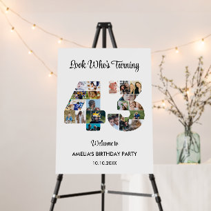 43rd Birthday Party Number 43 Photo Collage Foam Board