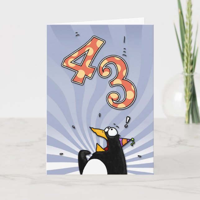 43rd Birthday - Penguin Surprise Card (Front)
