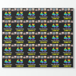 [ Thumbnail: 43rd Birthday: Rainbow “43“; Custom Photos & Name Wrapping Paper ]