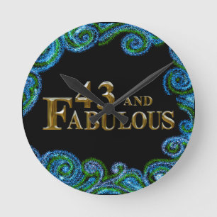 43rd Birthday Round Clock