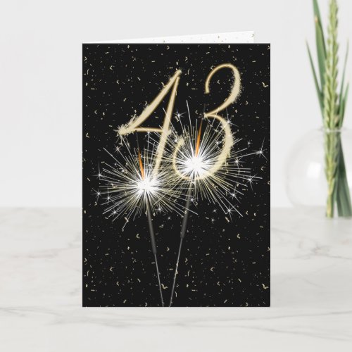 43rd wedding anniversary sparklers card