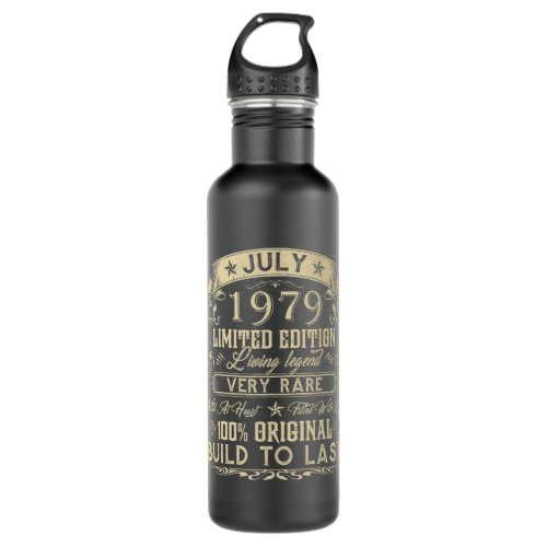 43th Birthday Gifts 43 Years Old Retro Vintage Stainless Steel Water Bottle