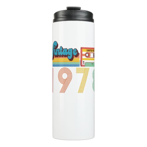 43th Birthday Vintage Retro 1978 Cassette Tape Thermal Tumbler