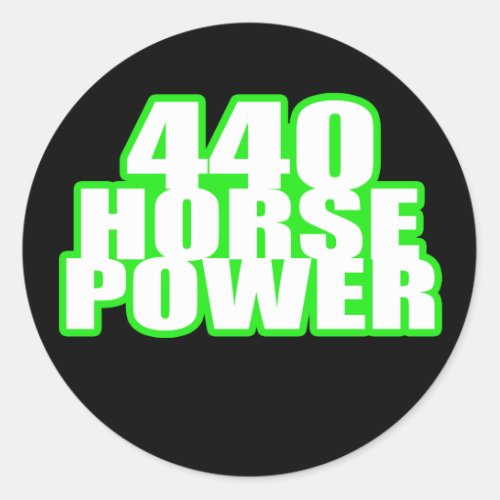 440 hemi green charger classic round sticker