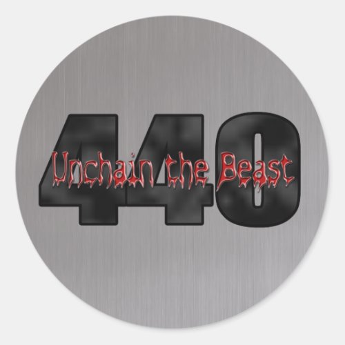 440 Mopar Beast brushed steel Classic Round Sticker