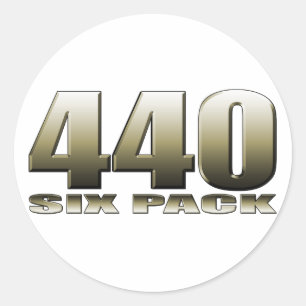 440 six pack Mopar Dodge Classic Round Sticker