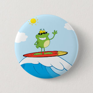 4419-Happy-Frog-While-Surfing HAPPY SURFER FROG CA Button