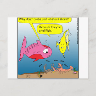 441 shell fish cartoon postcard