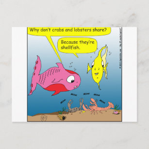 441 shell fish cartoon postcard