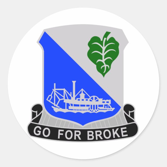 442 Infantry Regiment Classic Round Sticker (Front)