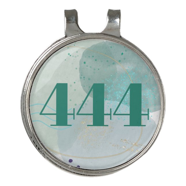 444 Angel Number Divine Protection Affirmation Golf Hat Clip (Front)