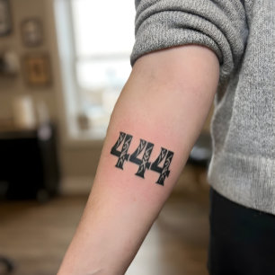 444 Angel Number Tribal Pattern Style Temporary Tattoos