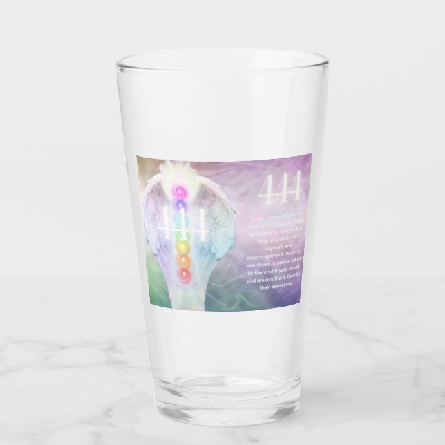 444 Angel Numbers Meaning - Esoteric Gifts Glass (Front)