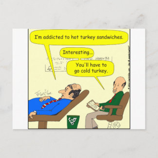 444 cold turkey Cartoon Postcard