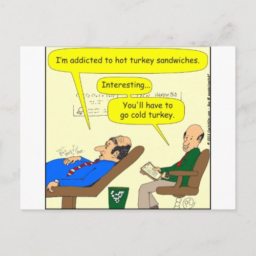 444 cold turkey Cartoon Postcard